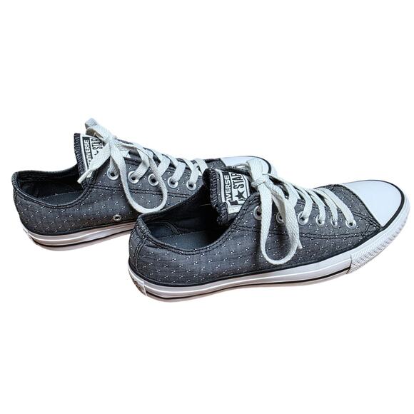 Converse Chuck Taylor All Star Women’s  8 LowTop  Grey Stitch Dot Back to School - Picture 1 of 12